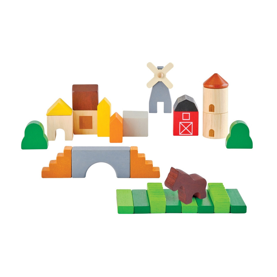 PlanToys Holzbauklötze Dorf, Holz, ab 1,5 Jahre - Bild 1