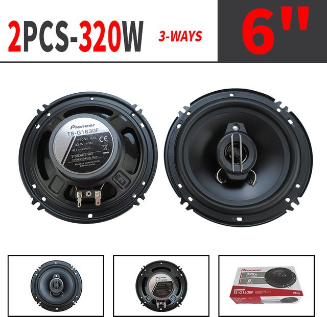 6 Zoll 3-Wege-Universal-Auto-Koaxial-Hifi-Lautsprecher mit 640 W (2 x 320 W) in Schwarz - Bild 1