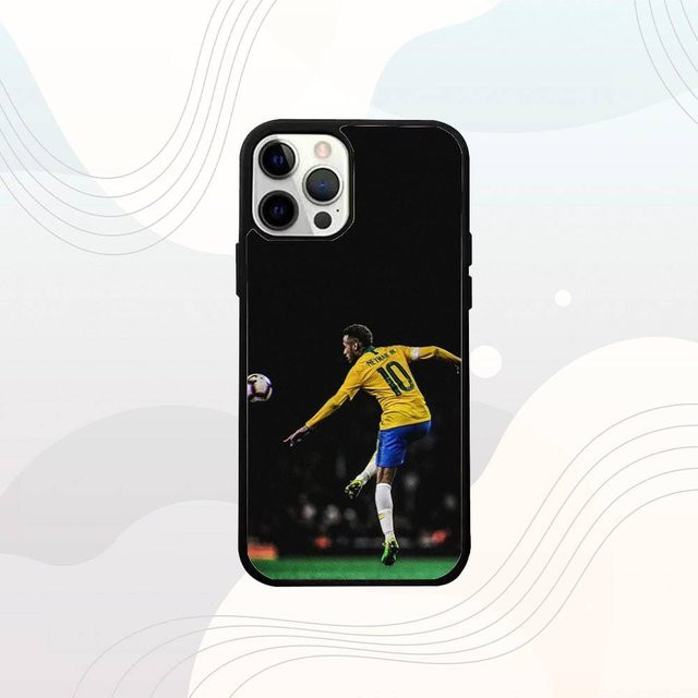 Handyhülle mit Fußball Neymar 10 Design für iPhone 11 bis 16 Pro Max inklusive MagSafe Magnetisches Kabelloses Laden in Schwarz - Bild 1