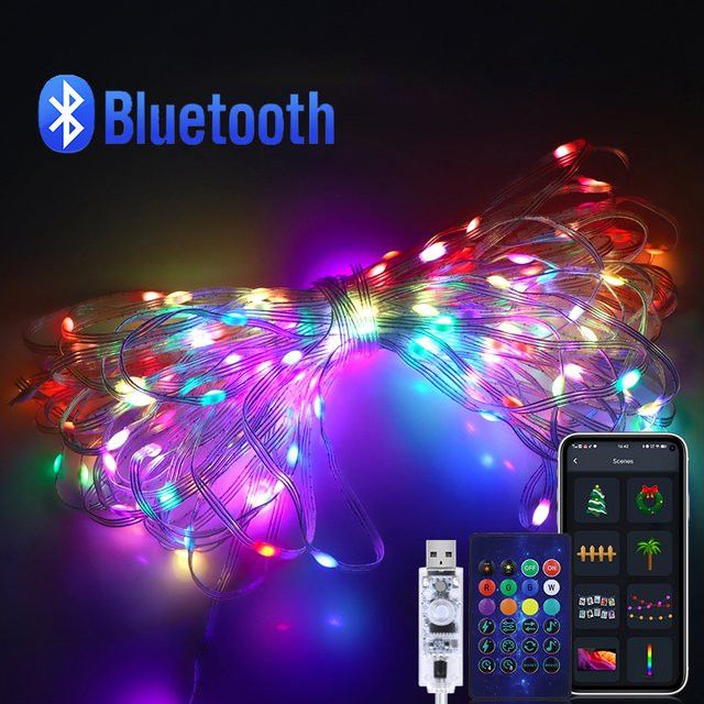 Lcamaw RGB LED Fairy Lights mit WS2811 Smart Bluetooth App Steuerung und USB Port für Weihnachts- und Partydekoration - Bild 1