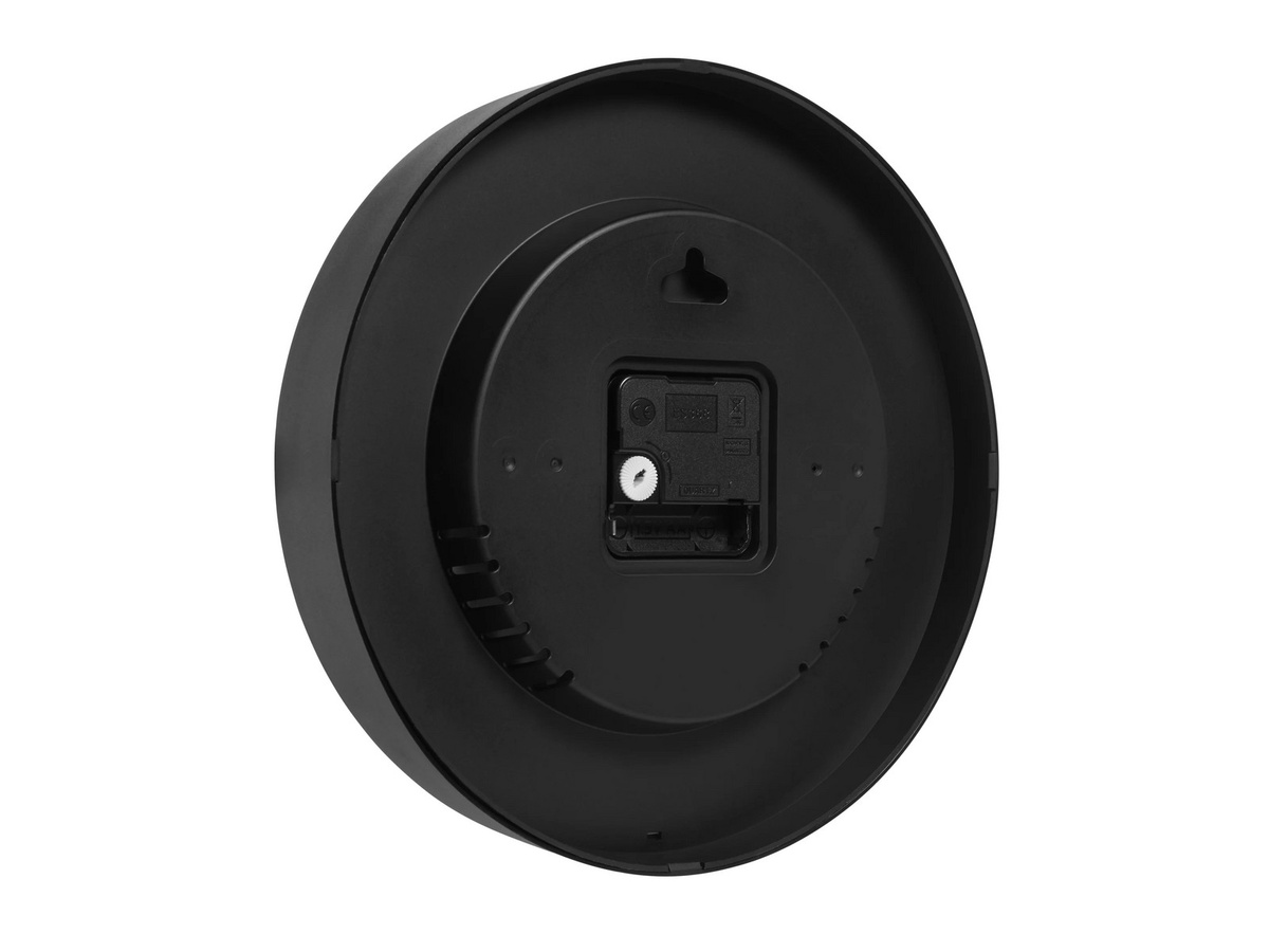 AURIOL Wanduhr mit Thermo- und Hygrometer in Schwarz mit modernem Design und Silent-Funktion - Bild 2