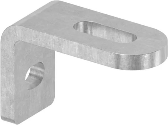 FeNau Winkel-Anschweißlasche aus Stahl S235 mit Langlöchern, Farbe: Silber, B/T/H: 60 x 40 x 25 mm, Stärke: 6 mm - Bild 1