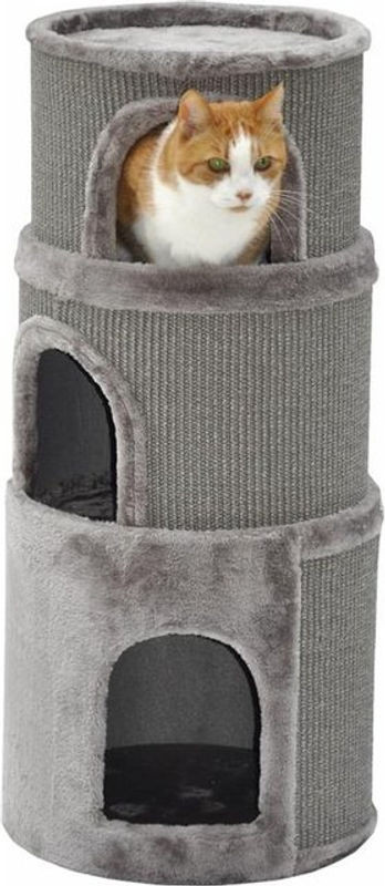 Nanook Kratztonne Luna Spieltonne aus Textil und Sisal in Grau, rund und freistehend - Bild 1