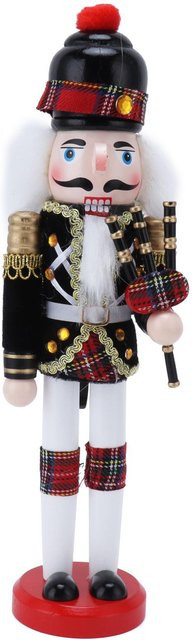 OutsideWorld Nussknacker Soldat Marionette aus Holz in Schwarz als Weihnachtsdekoration - Bild 1