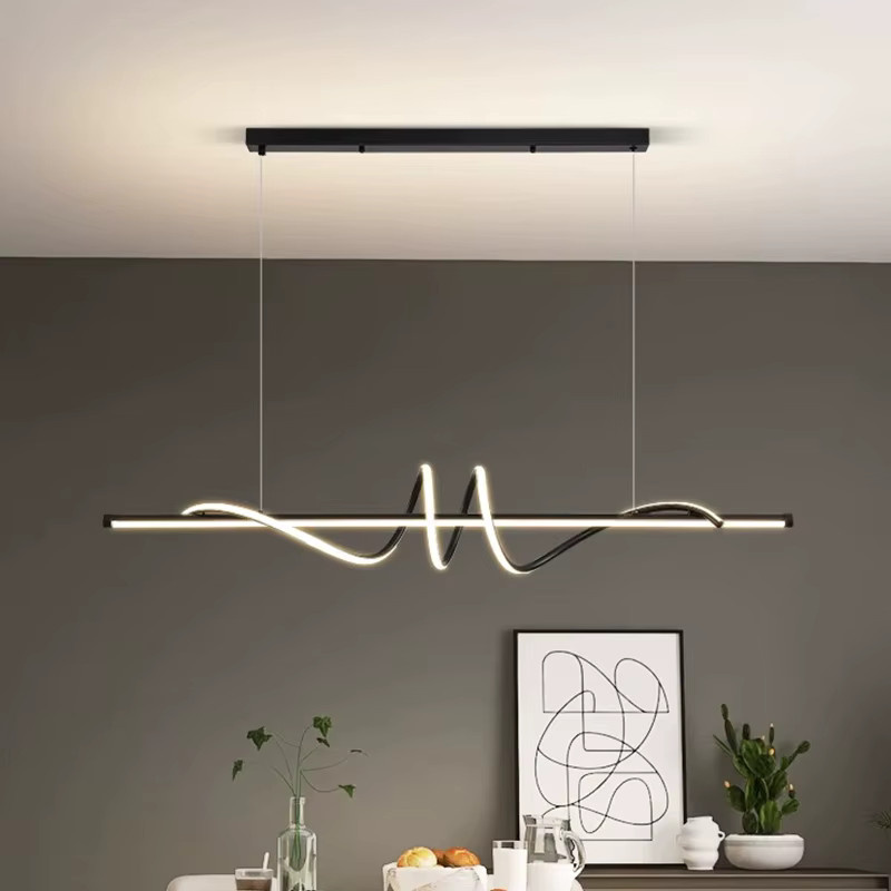 KAGU Minimalistische LED-Pendelleuchte aus Metall in Warmweiß für Wohnzimmer, Esszimmer, Küche und Büro - Bild 2