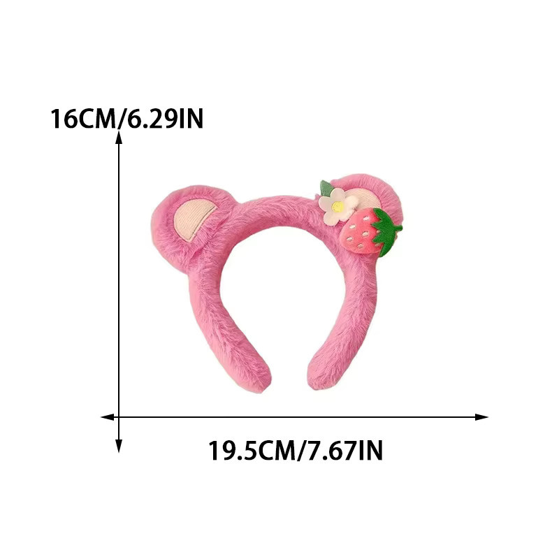 ZYFHTT Erdbeer-Bären-Plüsch-Stirnband für Damen - Bild 3