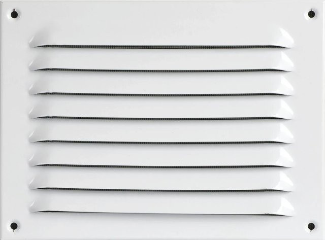 Upmann Wetterschutzgitter Eckig Aufschraubbar aus Aluminium in Weiß, B: 23,0 cm, H: 17,0 cm - Bild 1