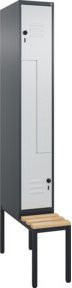 C+P Z-Spind Classic PLUS Sitzbank mit 2 Fächern und Sicherheits-Drehriegel, Sitzfläche aus Buche-Hartholz, B/H/T: 212,0 x 81,5 x 30,0 cm - Bild 1