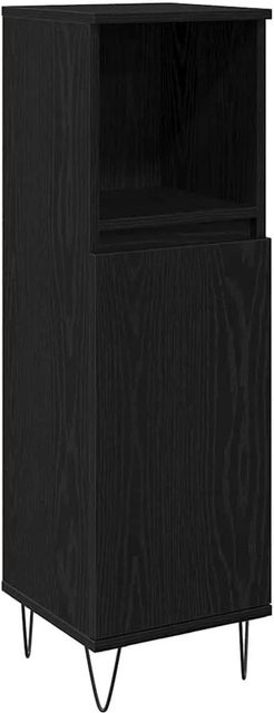vidaXL Badezimmerschrank in Schwarz und Eichen-Optik mit Tür, B/T/H: 30 x 30 x 100 cm - Bild 1