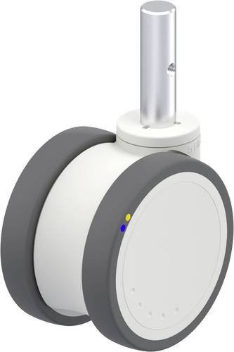 Blickle Kunststoff-Doppelrolle LKDX-PATH 100XK-ELS-ZAX51 in Grau und Weiß mit 100mm Durchmesser und 100kg Tragfähigkeit - Bild 1