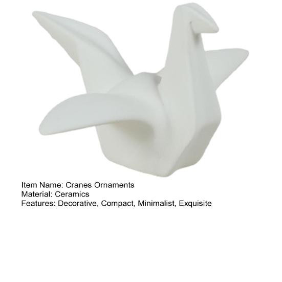 Moderne Geometrische Origami-Kranich Figur aus Keramik in Silber - Bild 3