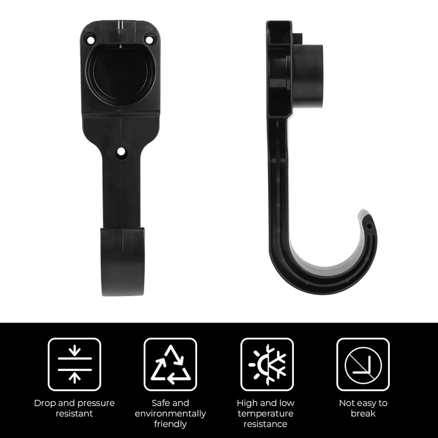 Universal Wandhalterung für EV Ladegeräte Kabelhalter für Typ 2 Stecker und Ladepistole in Schwarz - Bild 4