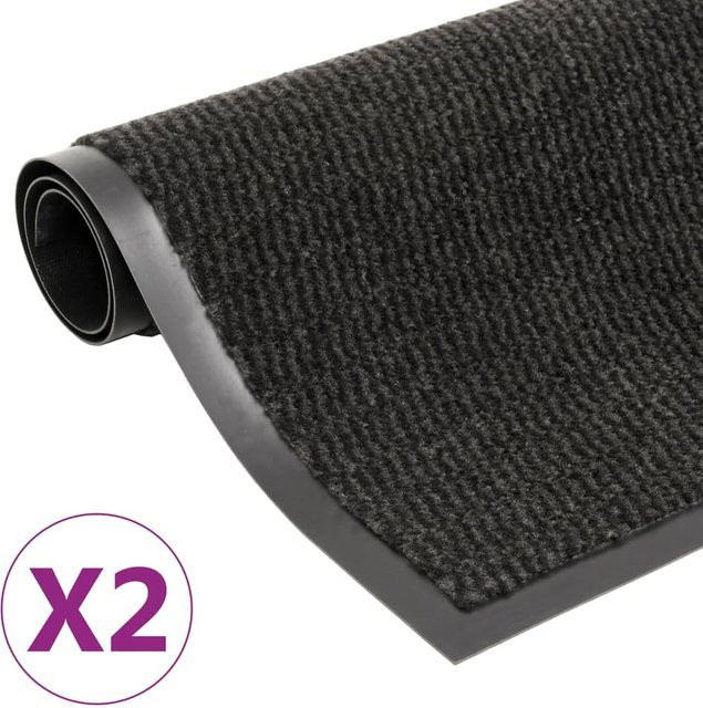 2er-Set vidaXL Schmutzfangmatten rechteckig, getuftet, Schwarz, B: 90 cm, T: 150 cm - Bild 1