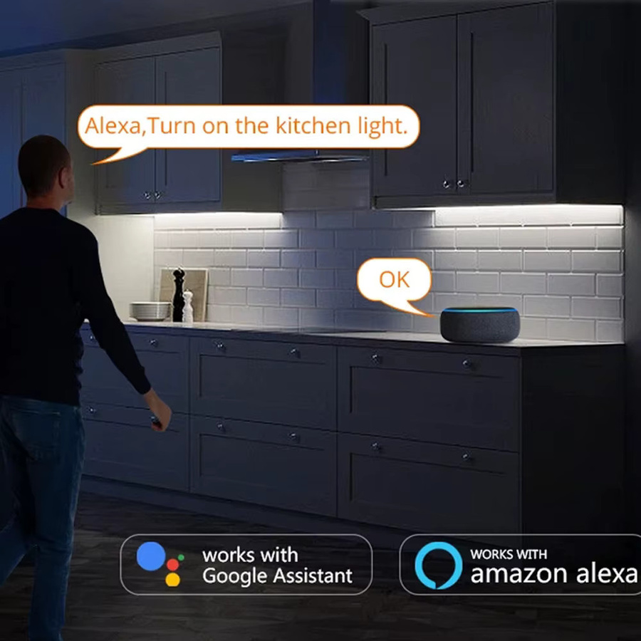 CENFAYA Smart COB LED Streifen mit WiFi, USB-Anschluss, dimmbar, Tuya Smart Leben App Steuerung, kompatibel mit Amazon Alexa und Google Assistant, Farbe: Weiß - Bild 2
