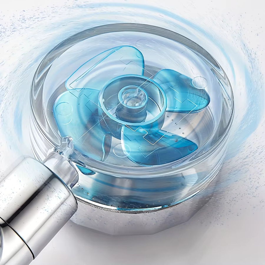 IOUHAPPY Turbo-Duschkopf Set in Chrom und Silber mit 360 Grad Drehbarkeit, Hochdruck-Wasserspar-Sprühkopf und Filter, Handbrause mit Schlauch und Halterung - Bild 5