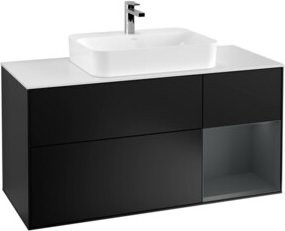 V&B Waschtischunterschrank Finion in Schwarz lackiert, Breite: 120 cm, Tiefe: 50,1 cm, Höhe: 50,1 cm - Bild 1