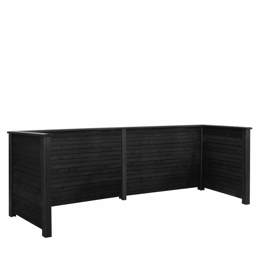 Mülltonnenverkleidung Plank aus Nadelholz in Schwarz, B/T/H: 377 x 97 x 108 cm - Bild 2