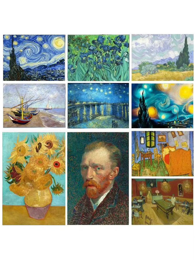 Potdemiel 5D Diamantmalerei Van Gogh Sternennacht Kunstbild-Set mit runden Steinen in Mehrfarbig - Bild 2