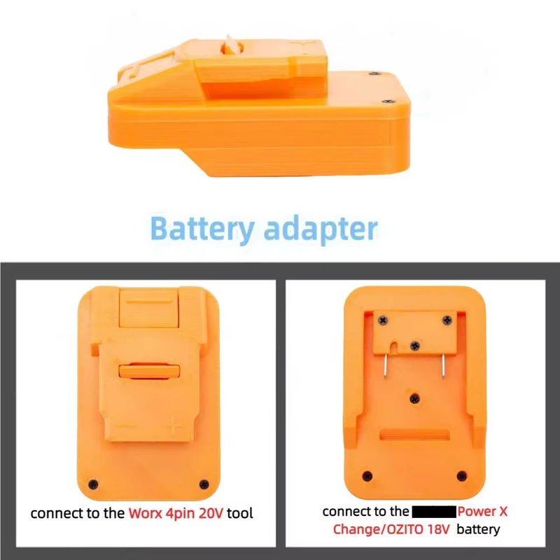 Ozito Akku-Adapter für Worx 4-Pin 20V Akku-Werkzeuge, Konverter Zubehör in Orange - Bild 4