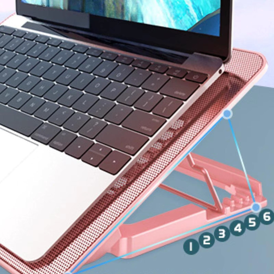 Elenxs Laptop-Kühlbasis für 15,6 Zoll Notebooks in Pink - Bild 2