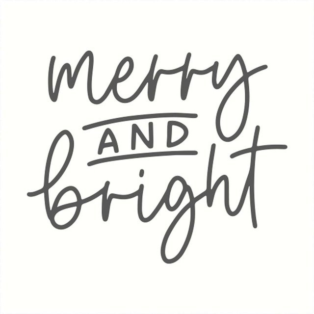 May&Berry Stempel merry and bright weiß B: 4,5 cm, H: 4,5 cm - Bild 1