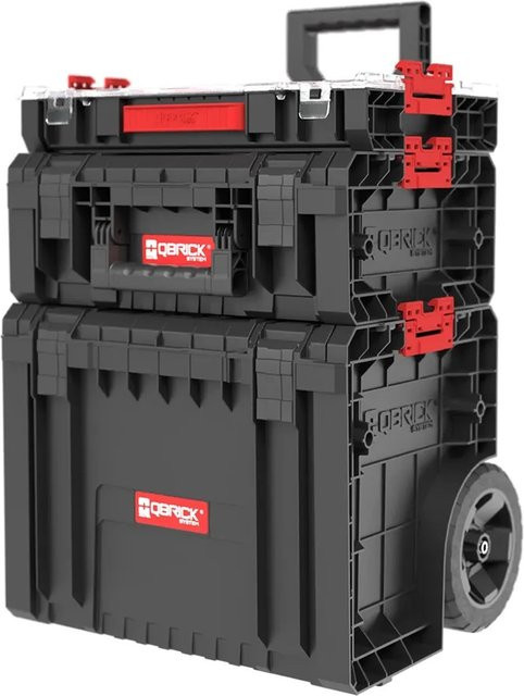 QBRICK System Werkstatt-Set 2 PRO: Rollbarer Werkzeugwagen mit PRO Cart, PRO Toolbox und PRO Organizer 100 in Schwarz und Transparent - Bild 3