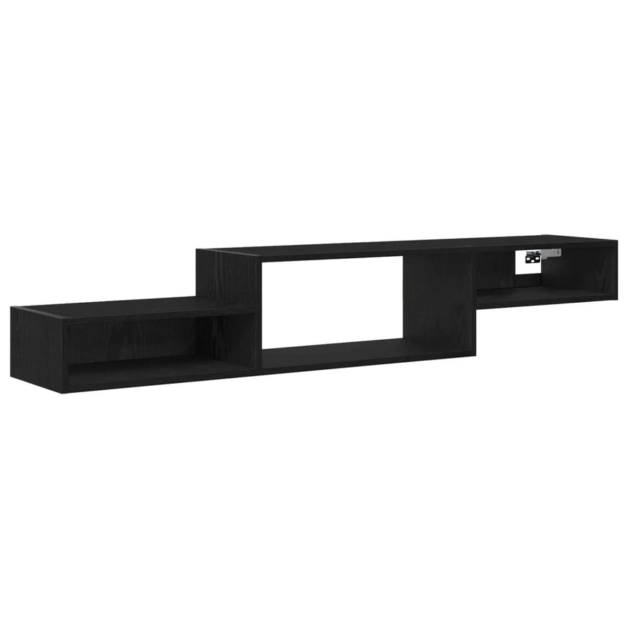 vidaXL Wandmontierter TV-Schrank in Schwarzer Eiche, moderner Wandhalterung aus MDF für Wohnzimmer und Schlafzimmer - Bild 2