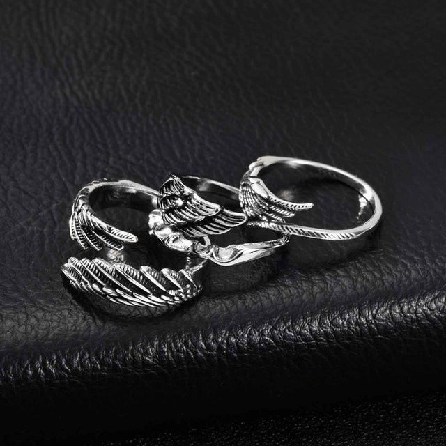 prjewel Engelsflügel-Ring, Edelstahl, Silber, Herren - Bild 1