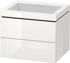 Duravit Waschtischunterschrank L-Cube c-bonded, Farbe Weiß Hochglanz, wandhängend, Breite: 60 cm, Tiefe: 48 cm, Höhe: 50 cm - Bild 1