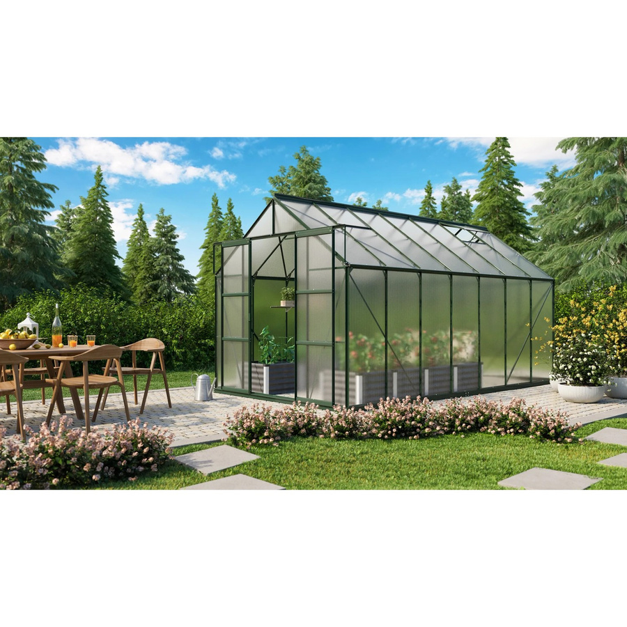 Vitavia Gewächshaus Uranus 11500 in Smaragdgrün mit 11,5 m² Fläche und 4 mm HKP-Verglasung - Bild 4