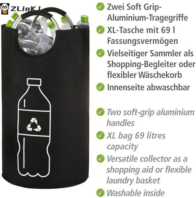 JETTING Lagerkorb für Flaschen, klappbarer Aufbewahrungskorb mit Aluminiumgriff, Schwarz, 82 l - Bild 1