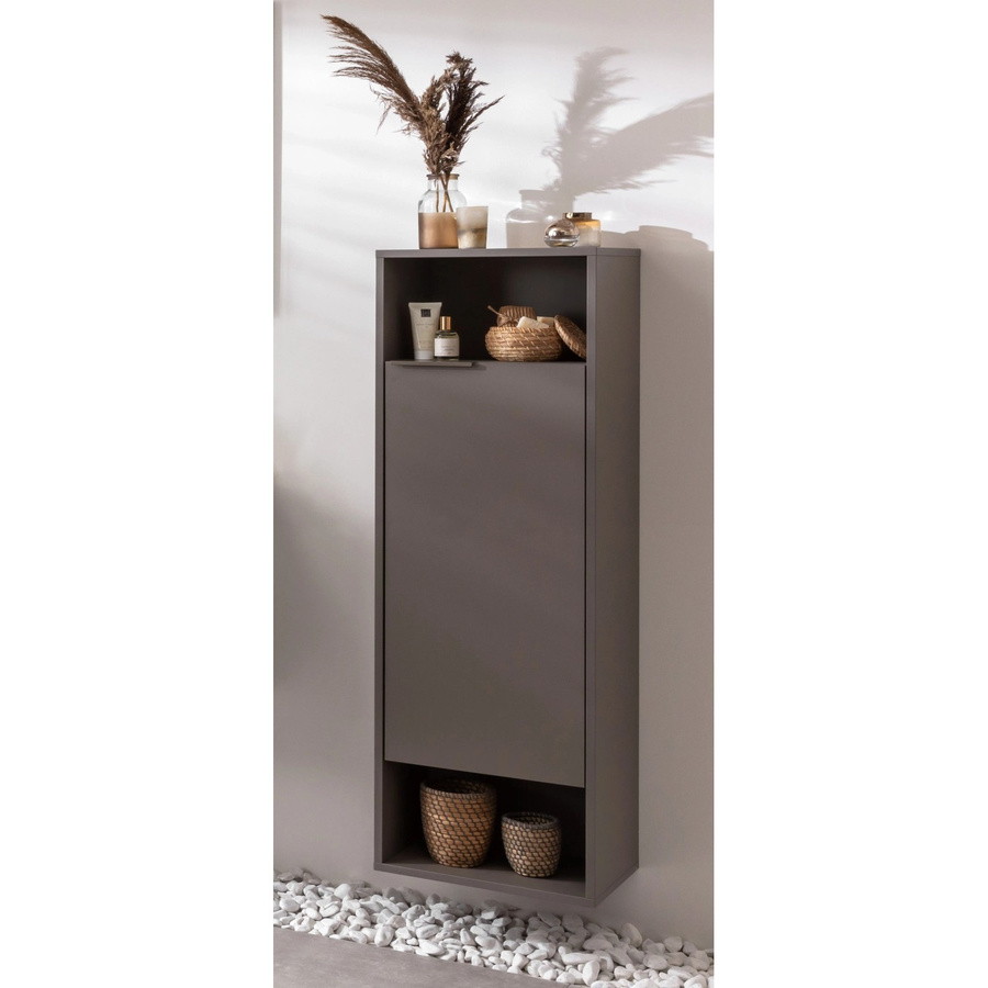 Fackelmann Midischrank B.Paris in Cubanit Grau mit Soft-Close-Türen, B/T/H: 40,2 x 32,0 x 125,7 cm - Bild 2