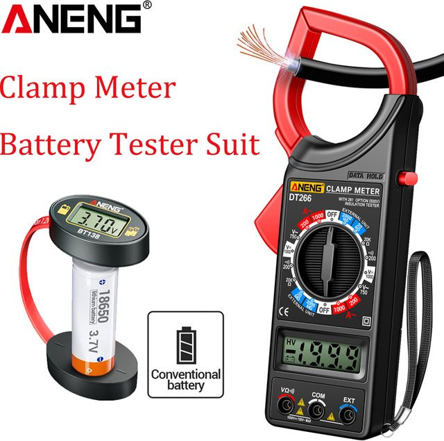 ANENG Zangenmessgerät und Batteriespannungsprüfer passend für DT266 Multimeter mit 1000 A AC-Stromtester und BT138 Universal-Kapazitätstestwerkzeugen - Bild 1