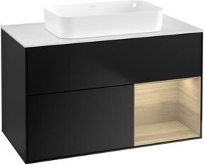 V&B Waschtischunterschrank Finion Wandbeleuchtung in Ocean Blau lackiert, B: 100 cm, T: 60,3 cm - Bild 1