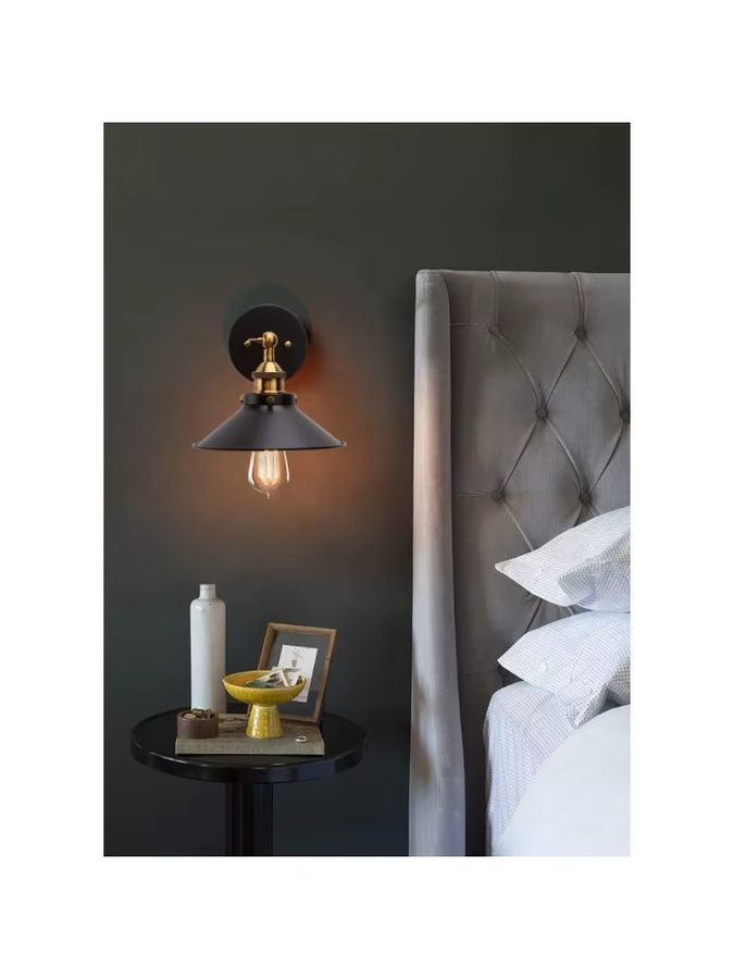 JOYINLED Wandleuchte im amerikanischen Industriestil aus Metall für Flur und Treppenhaus in Schwarz-Weiß - Bild 6