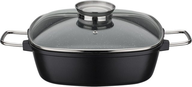 GSW Viereckbräter Gourmet Granit Schwarz B/T/H: 28 x 28 x 8,5 cm - Bild 1