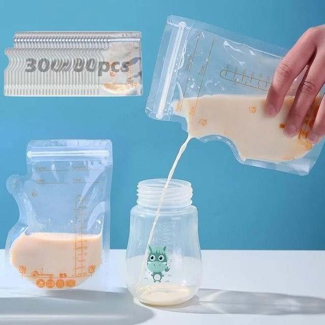 XUNYI Muttermilch-Aufbewahrungsbeutel, 30 Stück, 250 ml, BPA-frei, auslaufsicher und gefriergeeignet, transparent - Bild 1