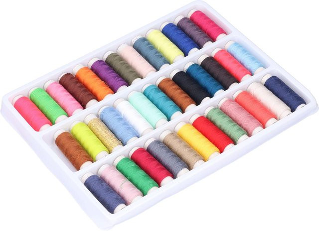 Wosawe Outdoor Sports Nähgarn-Set mit 39 farbigen Polyestergarnspulen für DIY Handwerk und Nähen in Multicolour - Bild 1