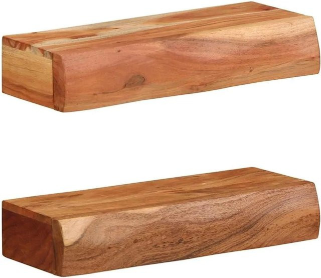 vidaXL Wandregale Set aus 2 Stück aus Massivholz Akazie in Braun, B/T/H: 40 x 17 x 8 cm - Bild 1