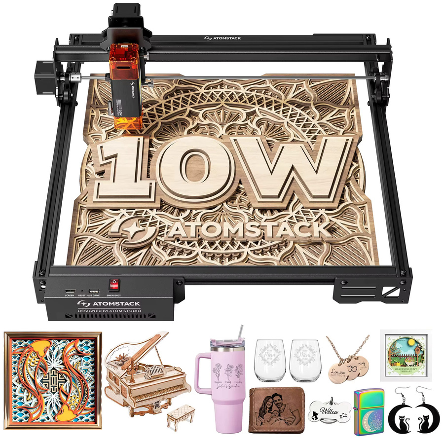 Atomstack A10 Pro V2 Lasergravurmaschine mit Hochpräzisions-Gravur und Laserschneider für Acryl und Holz mit APP-Steuerung und Sicherheitsschutzsystem, Arbeitsbereich: B: 41 cm, T: 38 cm - Bild 7