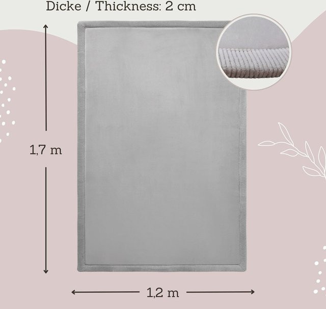 Hakuna Matte Kinderteppich mit Memory-Schaum in Grau, B/T: 120 x 170 cm - Bild 1