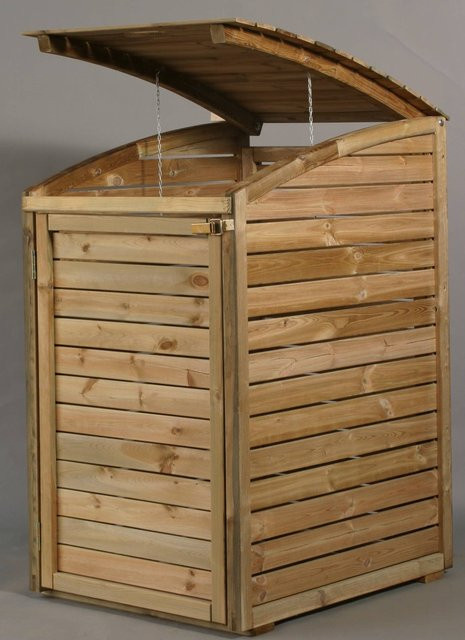 Intergard Mülltonnenbox aus Kiefernholz in Braun, B/T/H: 125 x 75 x 90 cm - Bild 1