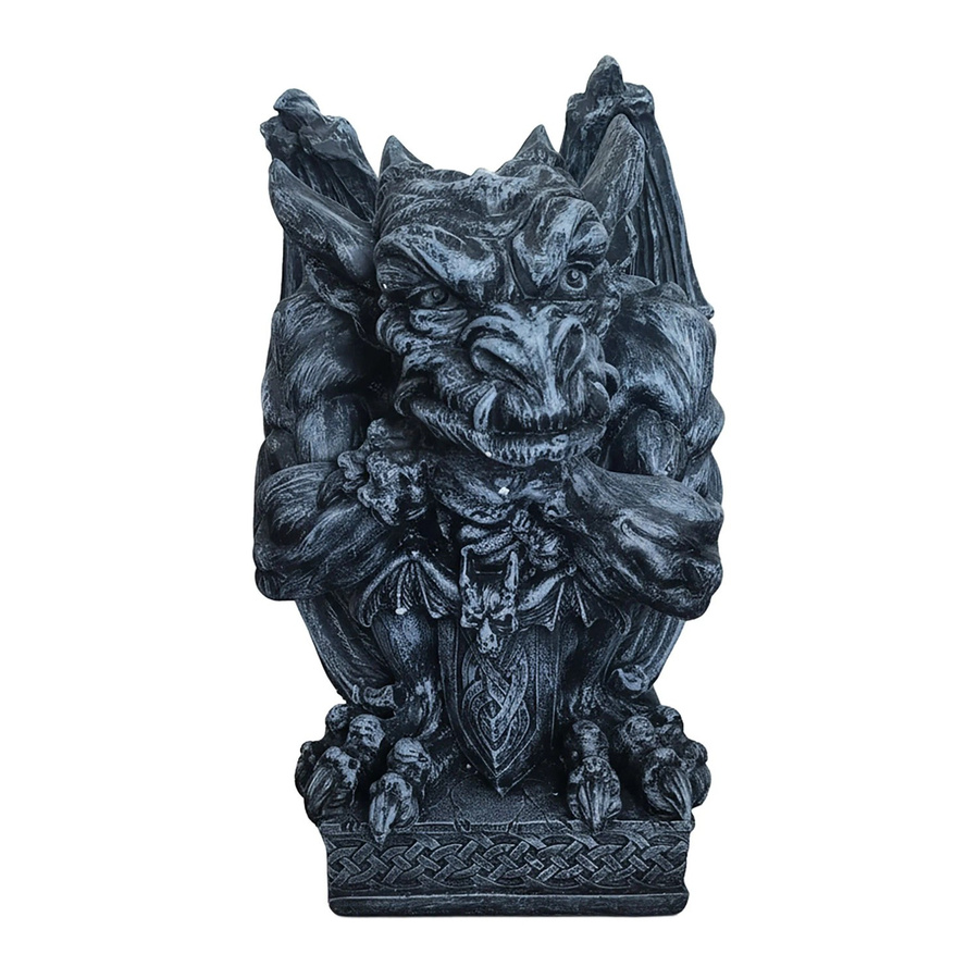 Wetterfeste Relaxdays Gargoyle Figur aus Polyresin in Grau, H x B x T: 42 x 28 x 28 cm - Bild 2