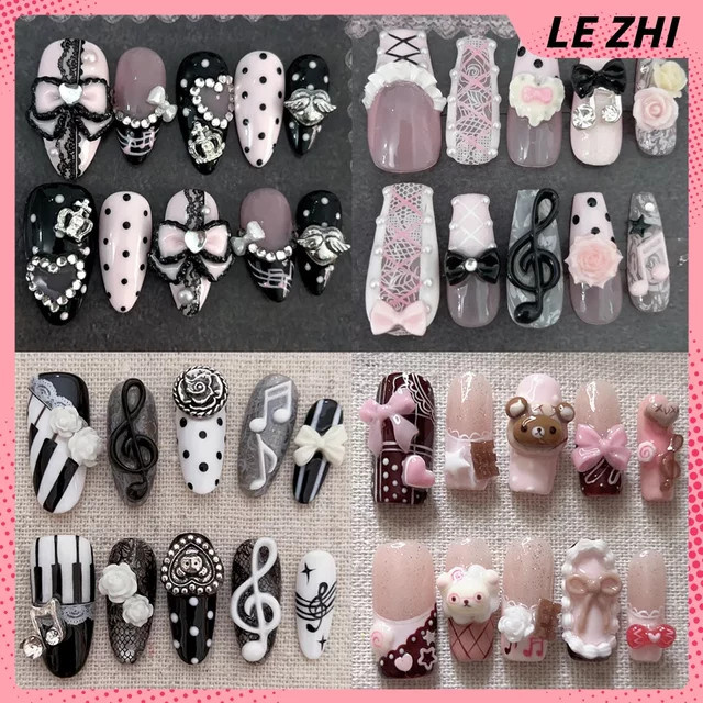 Keeppley Press On Nails, Rilakkuma Cartoon, Glänzend, Unisex - Bild 1