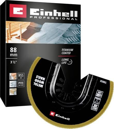 Einhell Bimetall Sägeblatt BiM Titanbeschichtung Halbrund für Metalle, Holz und Kunststoff, Farbe: Gold, Durchmesser: 88 mm - Bild 3