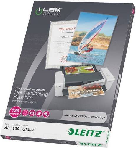 Leitz iLAM Laminierfolie DIN A3, 125 Micron, transparent, 100 Stück - Bild 1