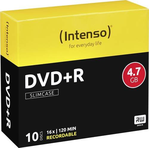 Intenso DVD+R Rohlinge 4,7 GB 16x im 10er Slimcase Gelb - Bild 1
