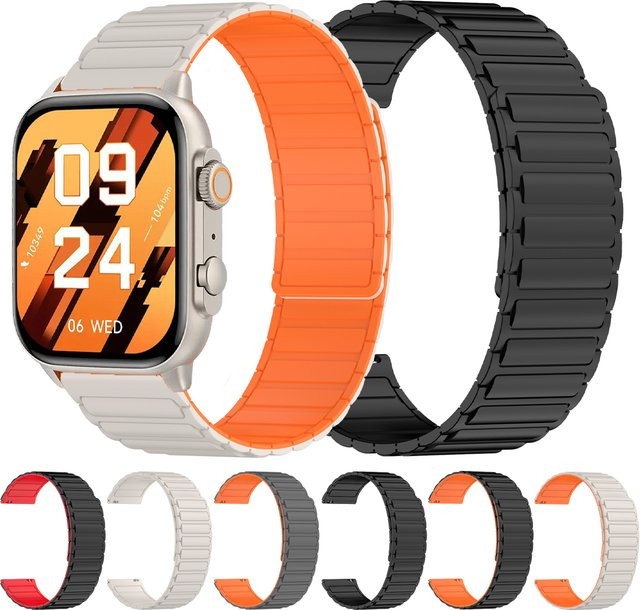 COLMI Uhrenarmband Silikon, Magnetisch, 22 mm, Schwarz, Unisex - Bild 1