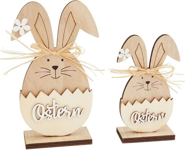 VBS Holz-Steckmotiv Easter Bunnies aus Sperrholz in Beige für Ostern und Frühling - Bild 1