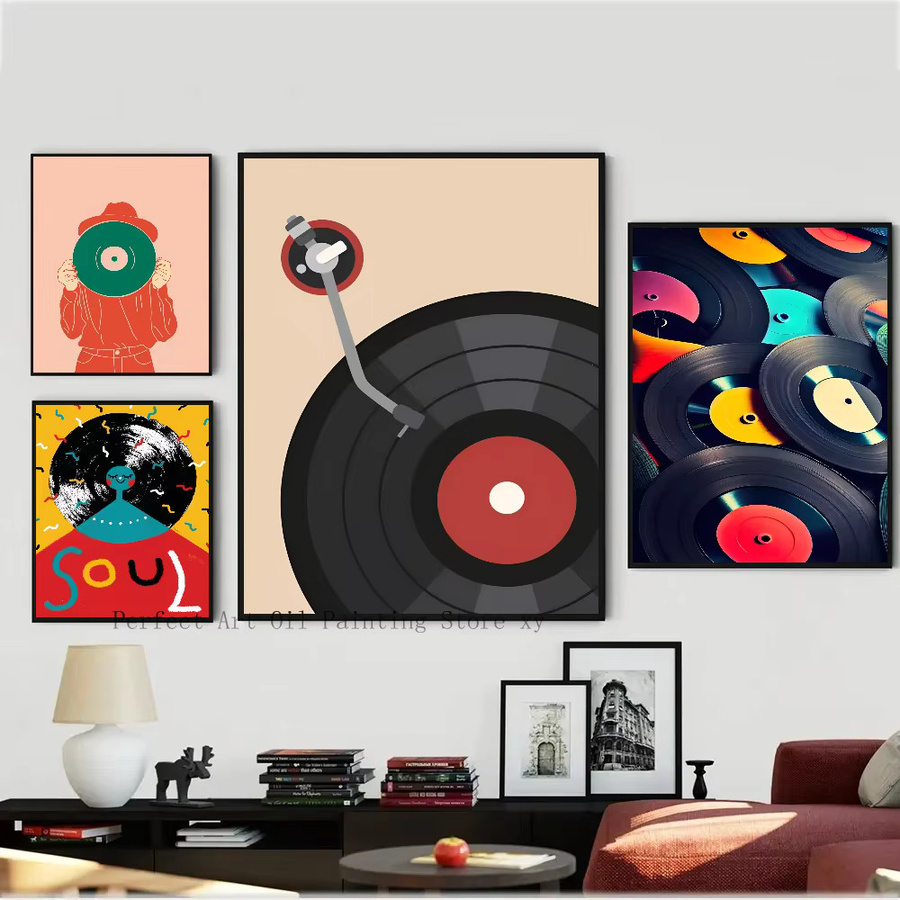 Vintage Musik Vinyl Schallplatte Poster aus Papier für dein Zuhause und dein Café - Bild 2
